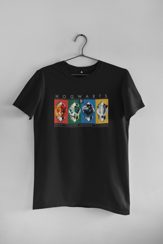 HOGWART'S HOUSE Unisex Regular Fit T-shirt BLACK