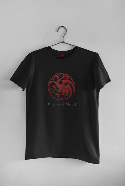 BLOOD AND FIRE-GAME OF THRONES Unisex Regular Fir T-shirt