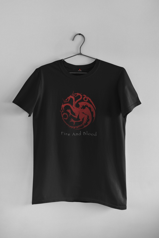 BLOOD AND FIRE-GAME OF THRONES Unisex Regular Fir T-shirt