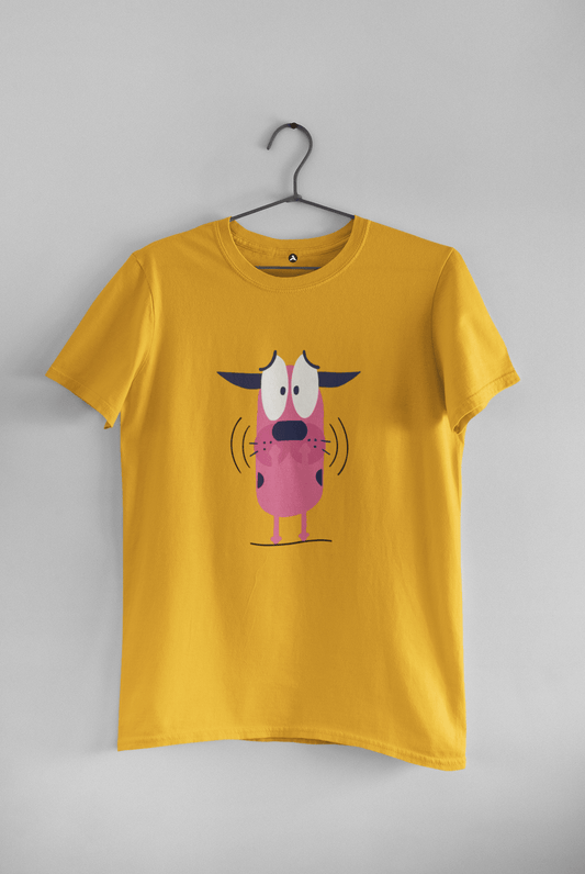 THE COWARDLY DOG - Unisex Regular Fit T-shirts YELLOW
