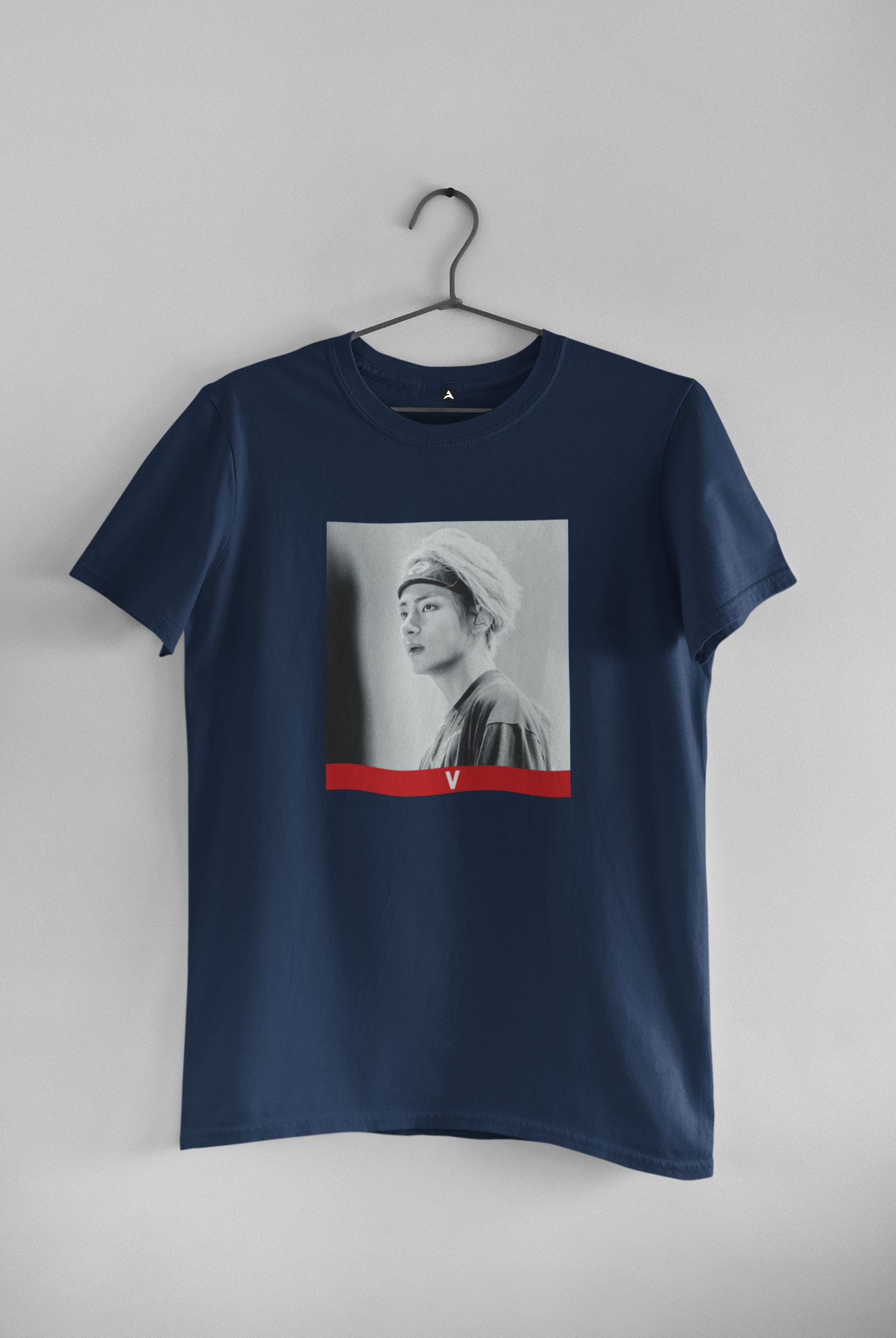 BTS Kim Taehyung V - HALF-SLEEVE T-SHIRTS NAVY BLUE