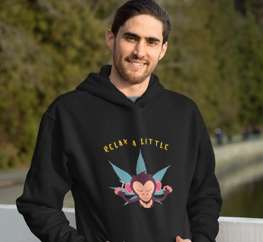 "RELAX A LITTLE" - WINTER HOODIES BLACK