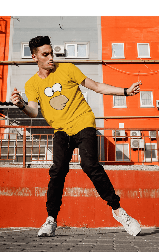 Bart Simpson Face - HALF-SLEEVE T-SHIRTS YELLOW