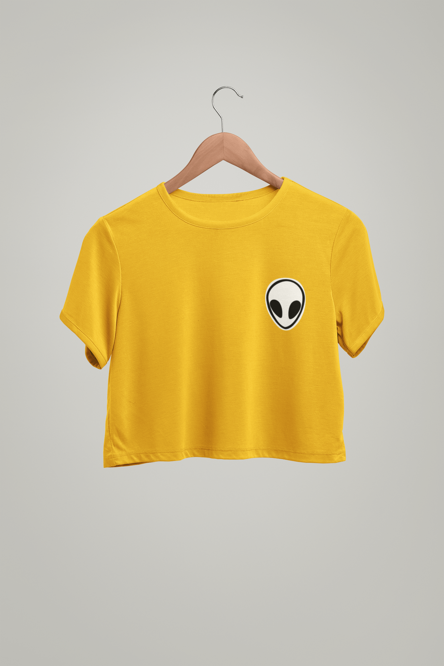 Alien Pocket Design Half-sleeve Crop Top