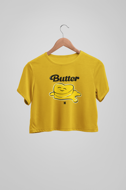 Butter : BTS-HALF-SLEEVE CROP TOPS