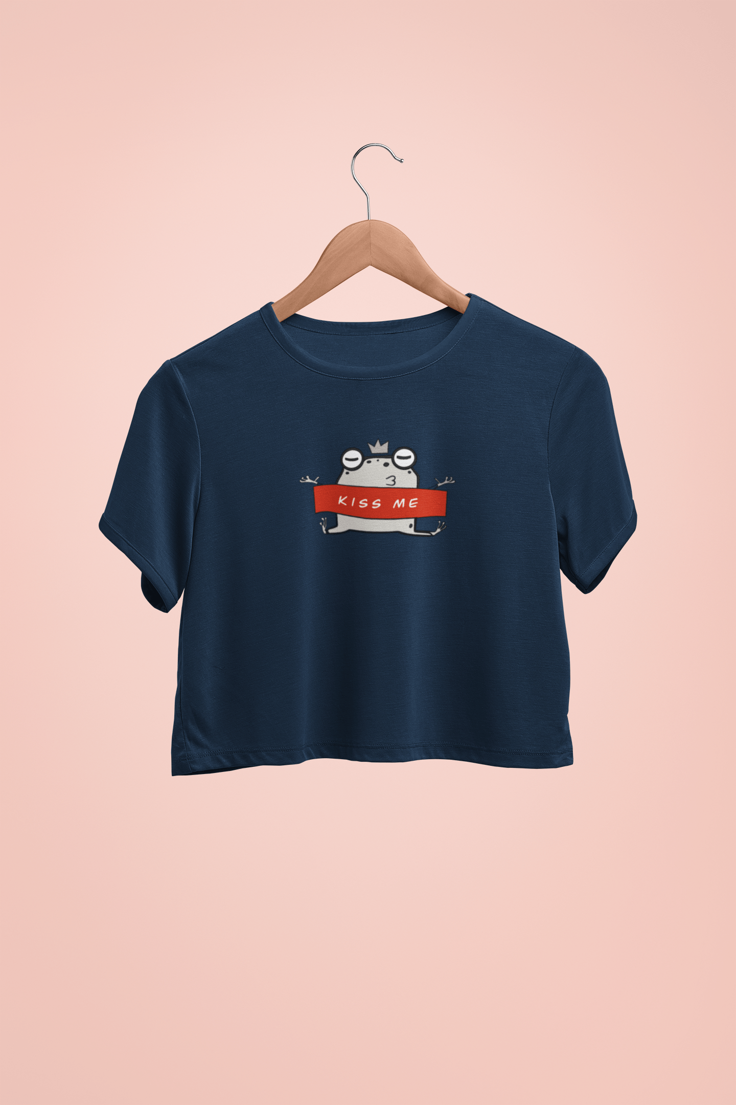 " KISS ME " - HALF-SLEEVE CROP TOPS