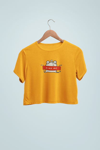 " KISS ME " - HALF-SLEEVE CROP TOPS
