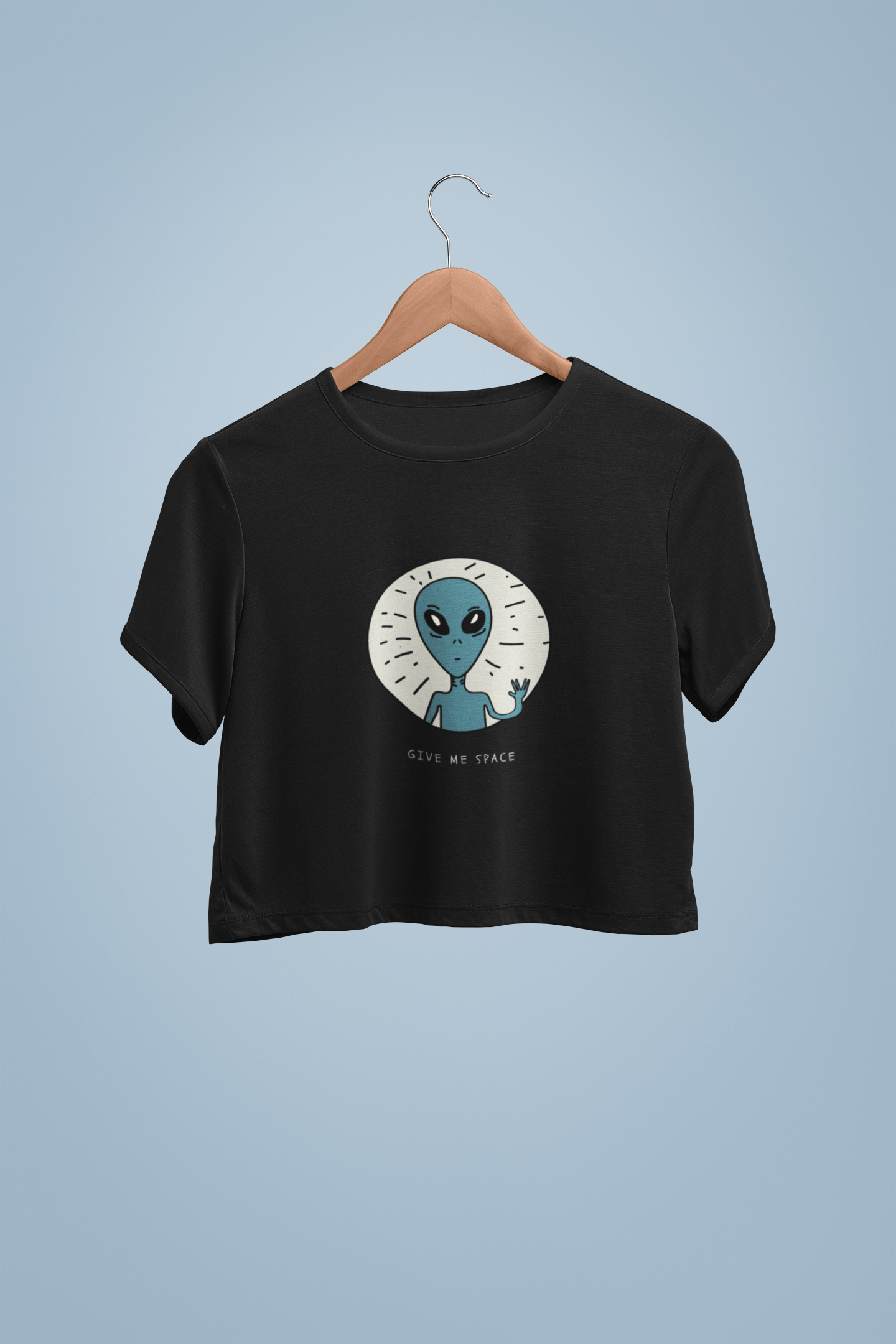 " GIVE ME SPACE " - HALF-SLEEVE CROP TOPS