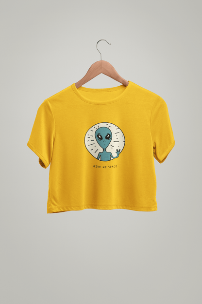 " GIVE ME SPACE " - HALF-SLEEVE CROP TOPS
