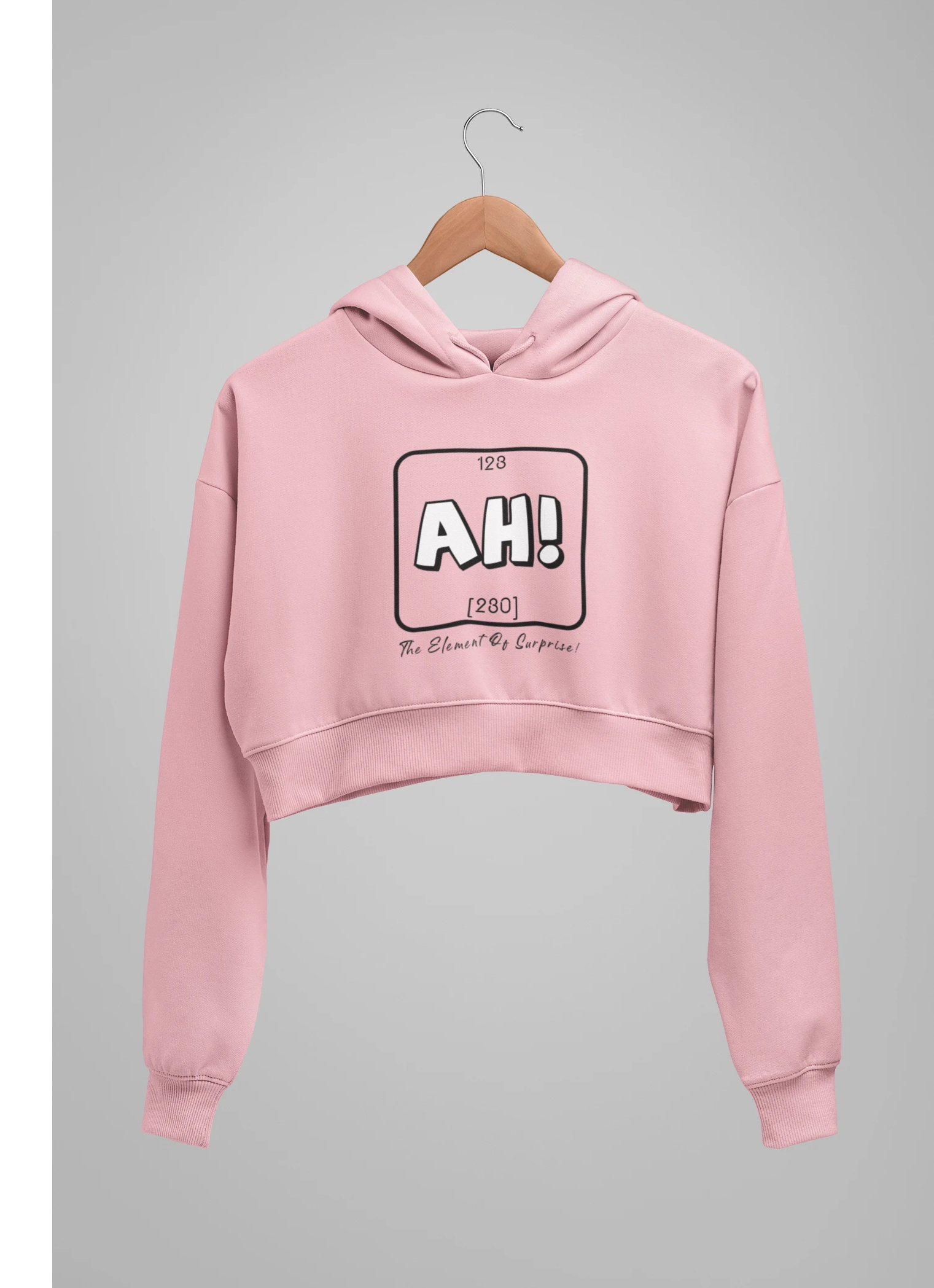 AH : Baby Pink - Winter Crop Hoodies
