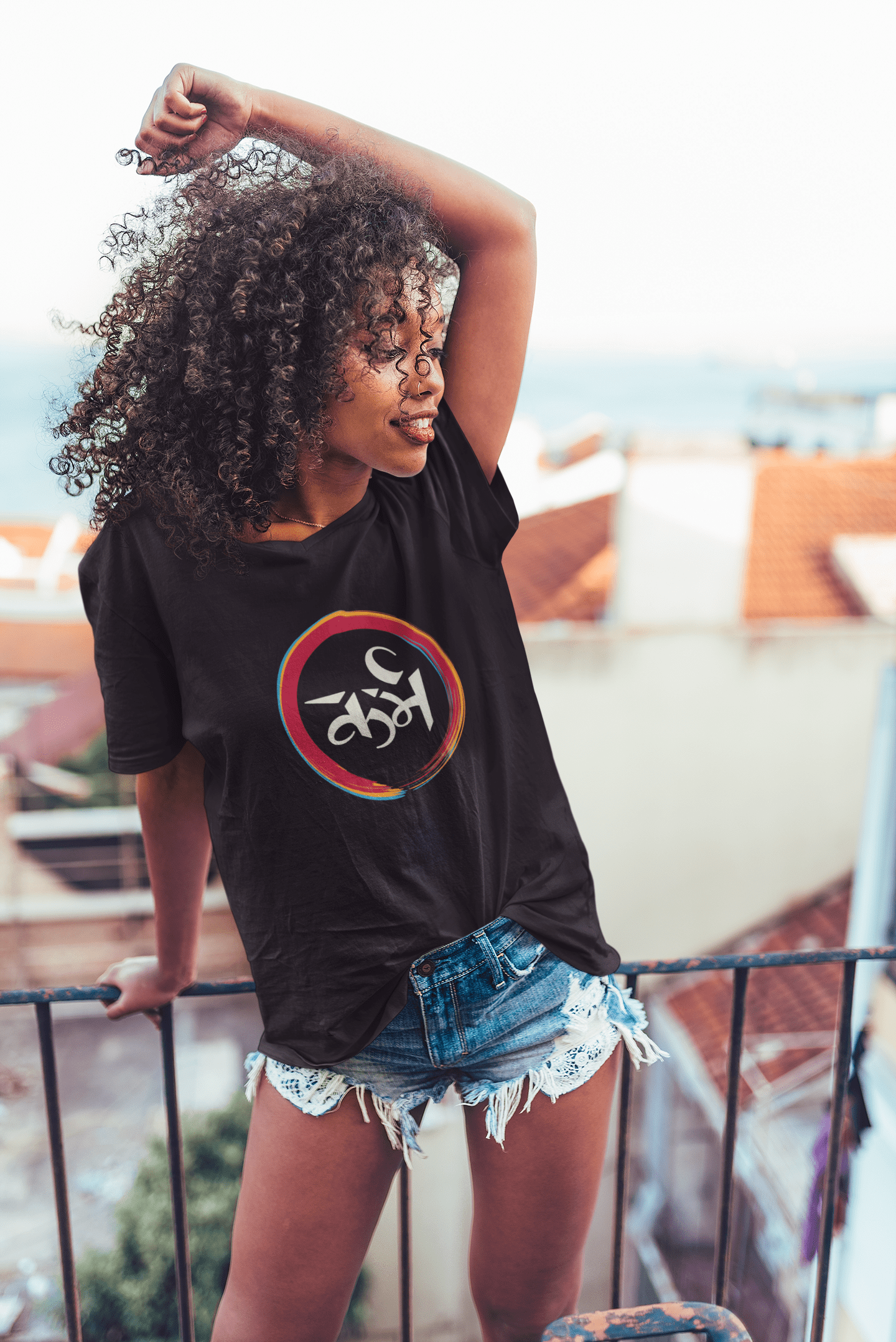 KARMA : HALF-SLEEVE T-SHIRTS BLACK