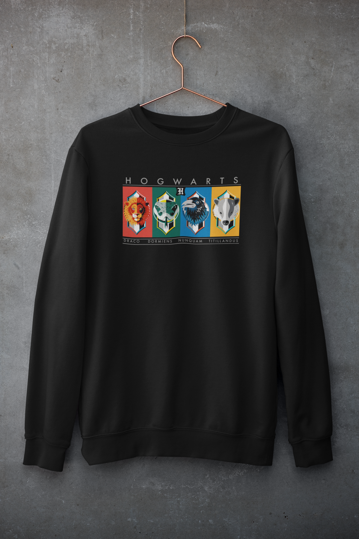 Hogwarts House Unisex Winter Sweatshirts BLACK