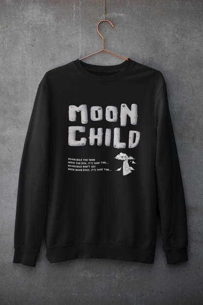 Moon Child Unisex Winter Sweatshirts BLACK