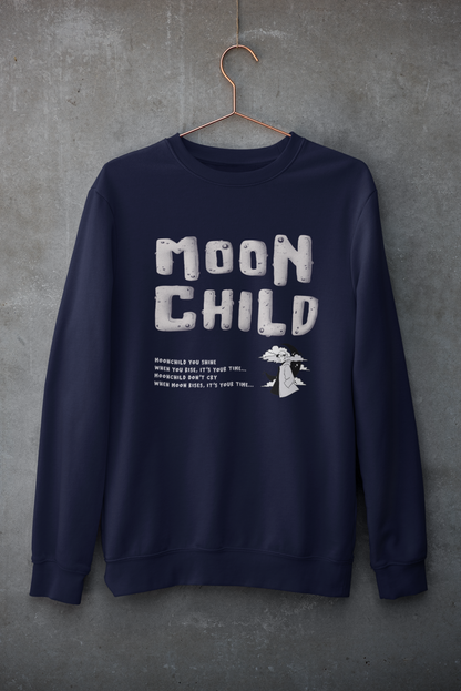 Moon Child Unisex Winter Sweatshirts NAVY BLUE