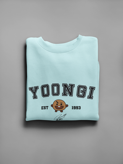 Yoongi- Shooky Unisex Winter Sweatshirts MINT BLUE