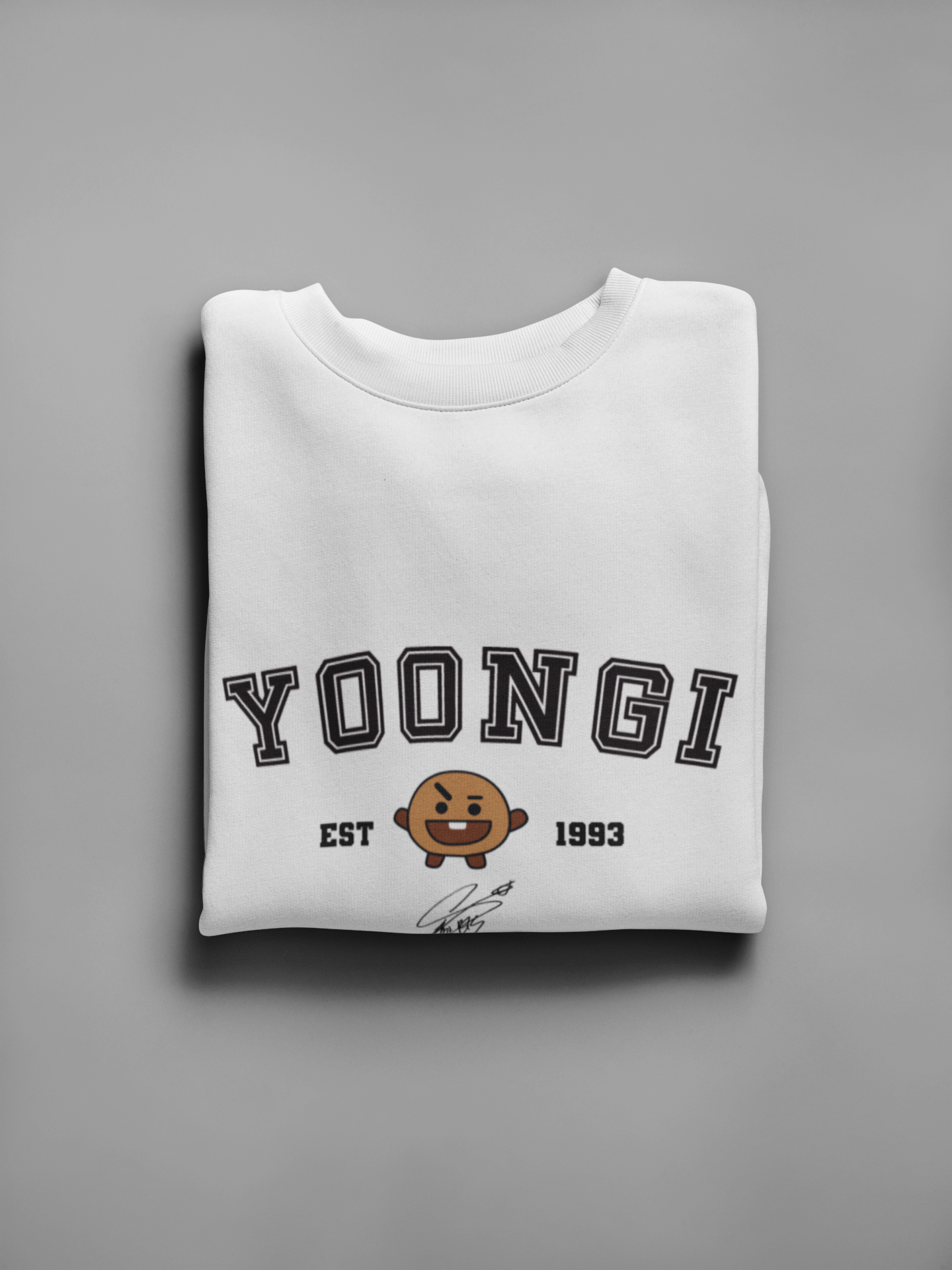 Yoongi- Shooky Unisex Winter Sweatshirts WHITE