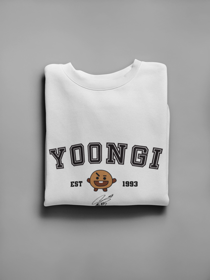 Yoongi- Shooky Unisex Winter Sweatshirts WHITE
