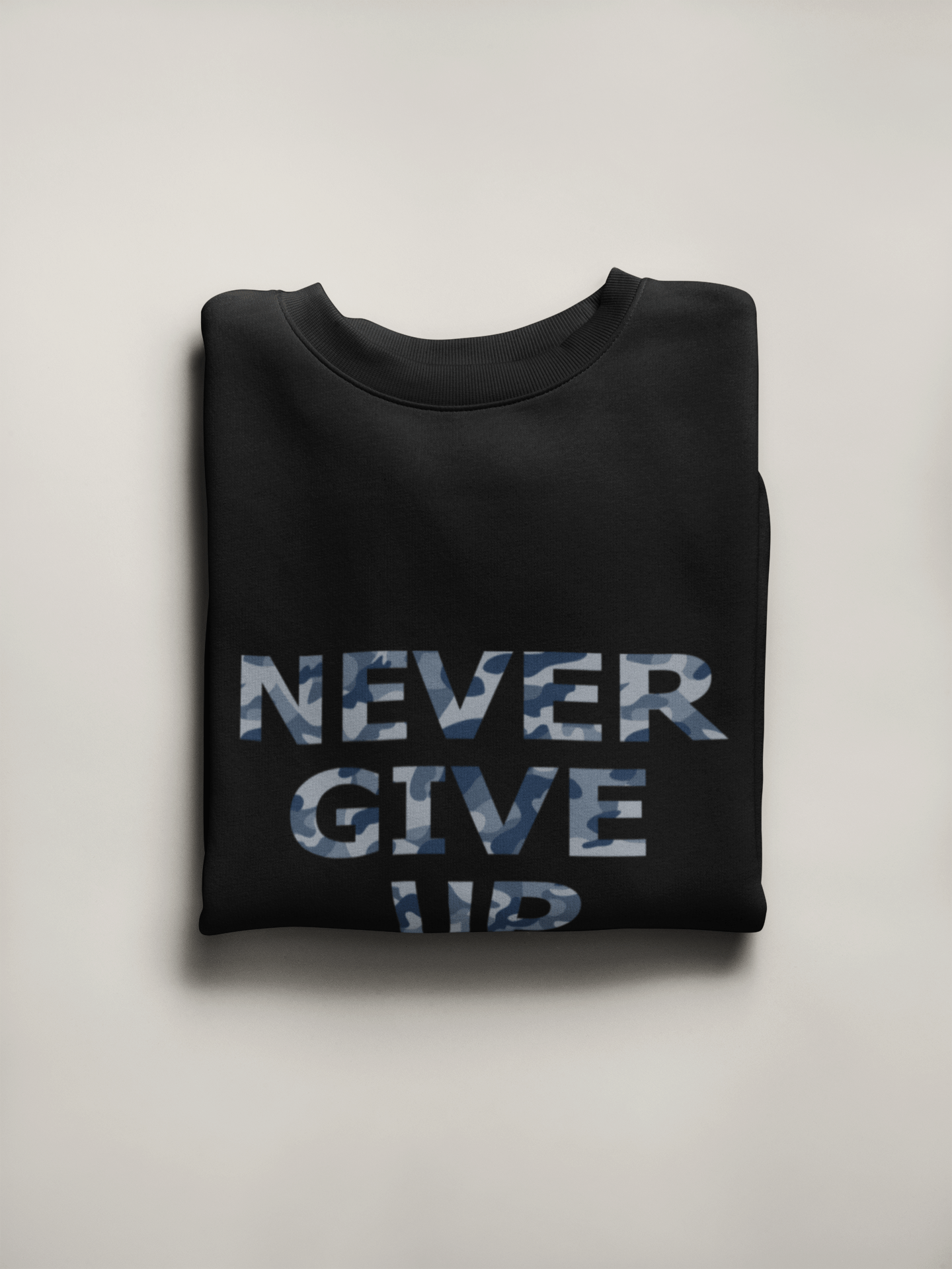 NEVER GIVE UP HALF SLEEVE T-SHIRT