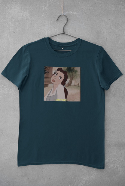 I Don'T Care: Aesthetic - Half Sleeve T-Shirts PETROL BLUE