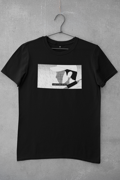 I WISH IT RAINS ALL DAY : RM MONO - HALF-SLEEVE T-SHIRT'S BLACK