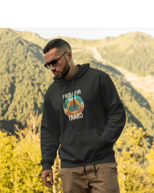 " MUSAFIR HOON YAARO " - WINTER HOODIES BLACK