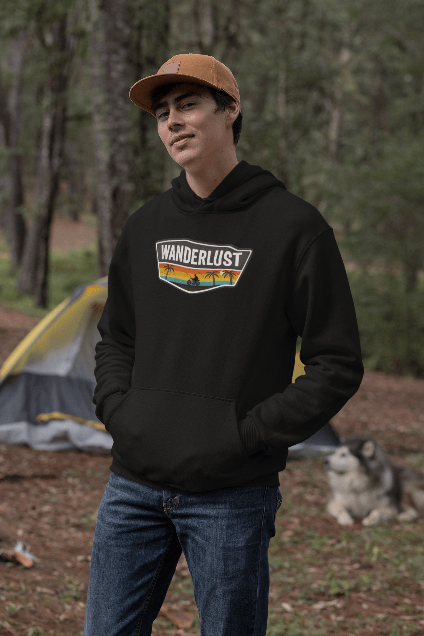 " WANDERLUST " - WINTER HOODIES BLACK