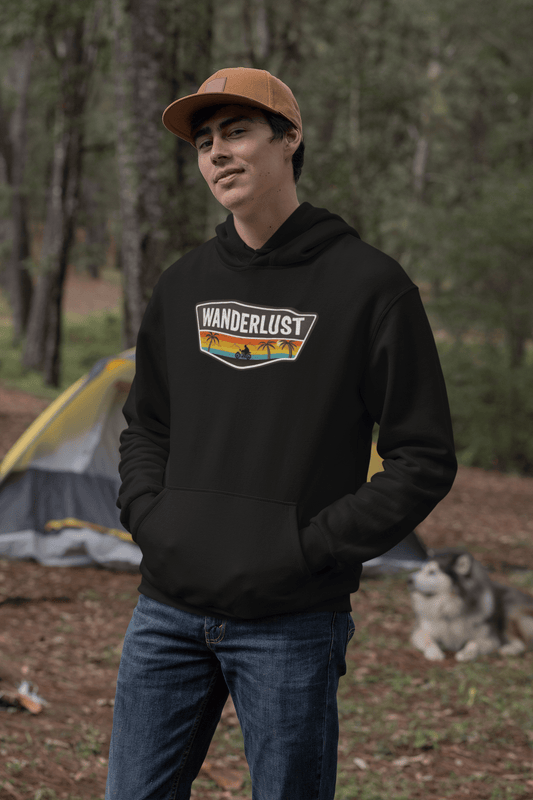 " WANDERLUST " - WINTER HOODIES BLACK