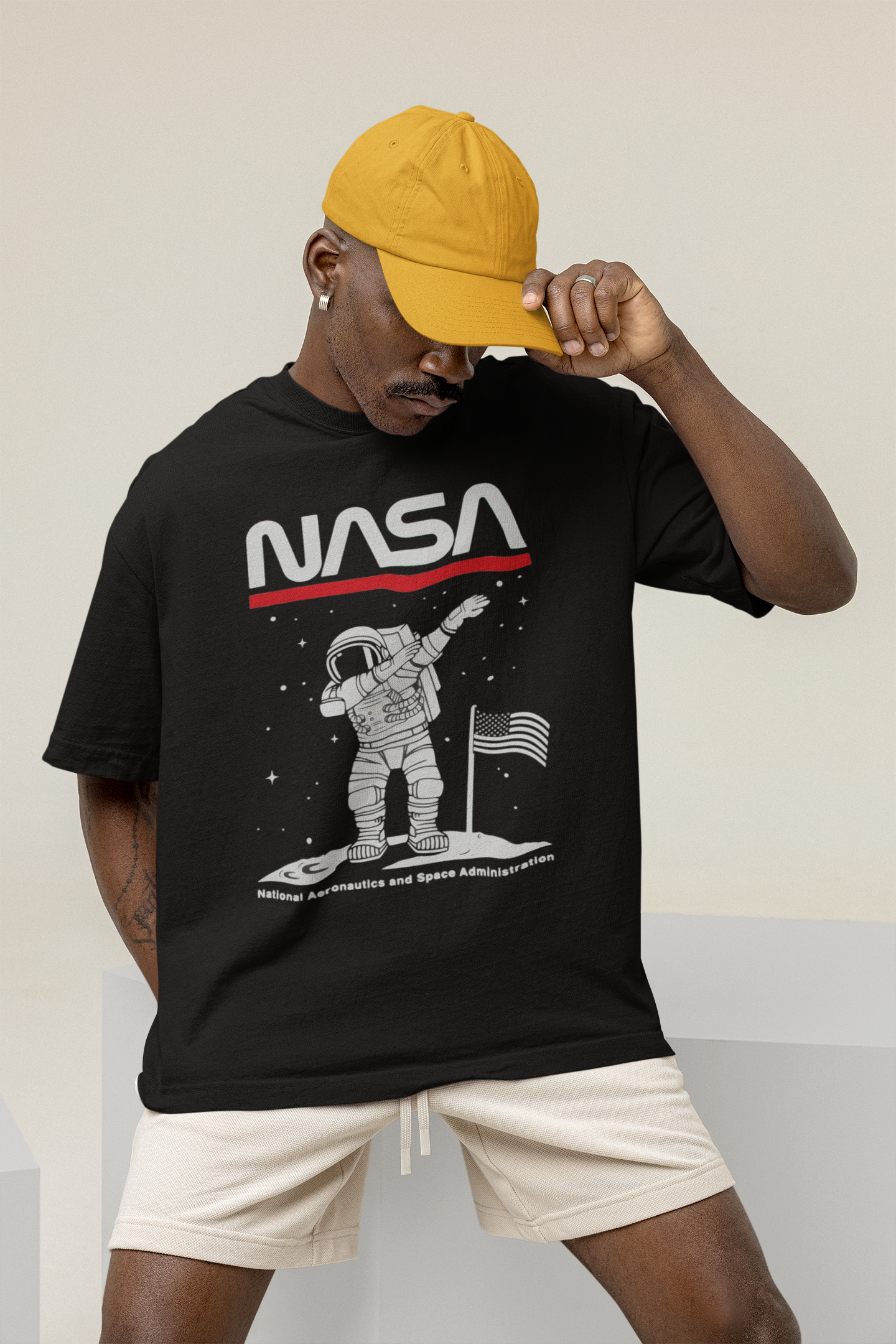 NASA Astronaut Dab Unisex Oversized T-Shirts