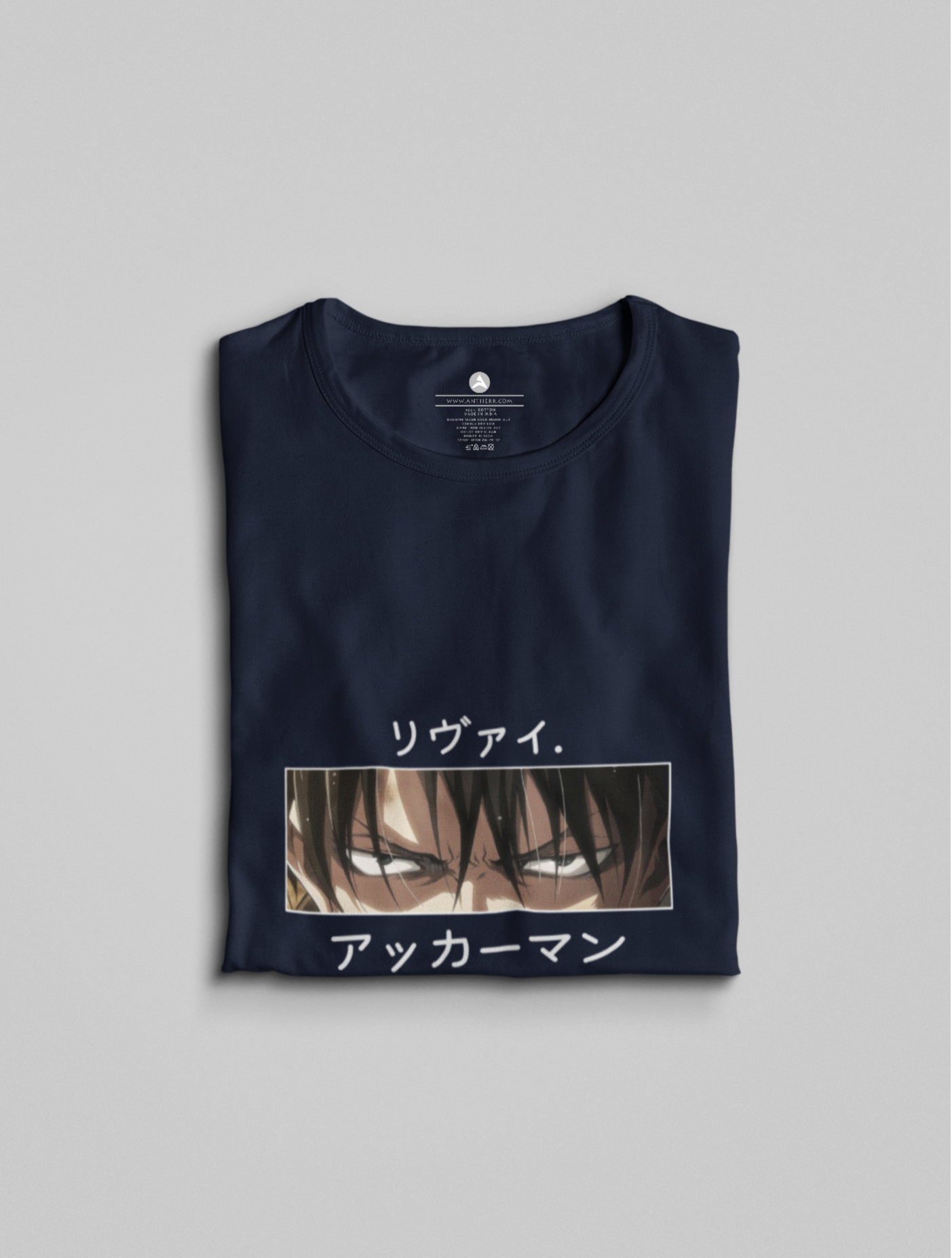 Levi Ackerman's Eyes Attack on Titan: Unisex Oversized T-Shirts NAVY BLUE Cotton 240 GSM
