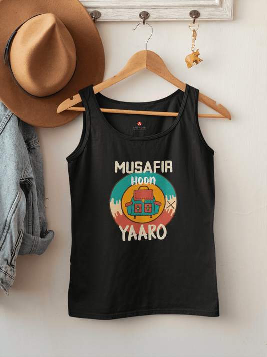 "MUSAFIR HOON YAARO"- SLEEVELESS T-SHIRTS BLACK