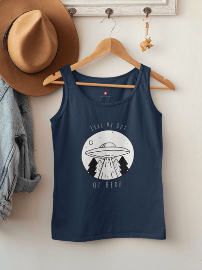 "TAKE ME OUT OF HERE"- SLEEVELESS T-SHIRTS BLACK