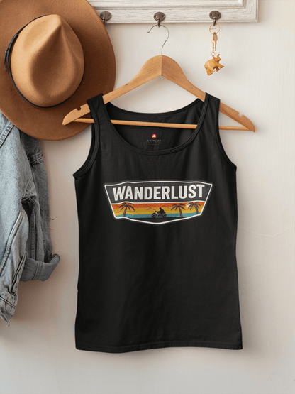 "WANDERLUST"- SLEEVELESS T-SHIRTS BLACK