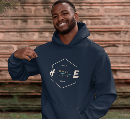 "STAY HUMBLE,HUSTLE HARD" - WINTER HOODIES NAVY BLUE