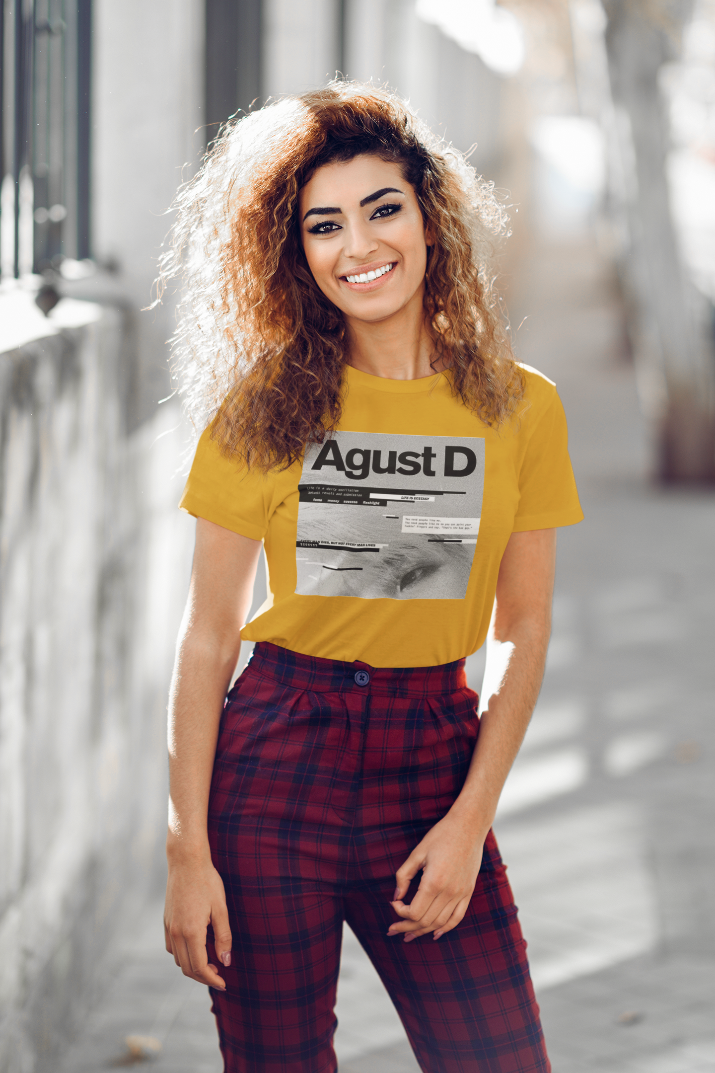 AGUST D ALBUM Regular Fit T-Shirt MUSTRAD YELLOW