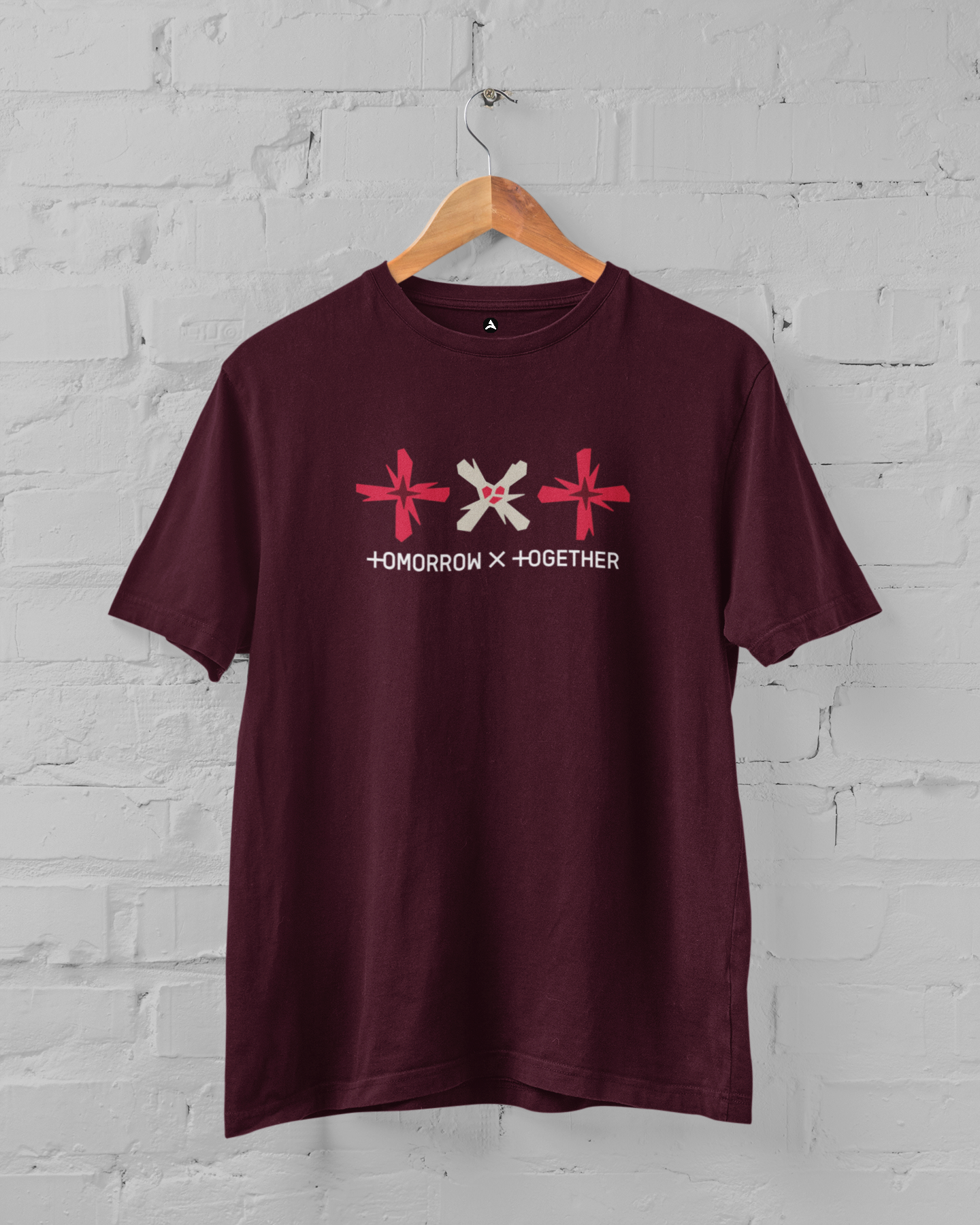TXT Logo: Tomorrow X Together- Regular fit Unisex T-Shirts MAROON
