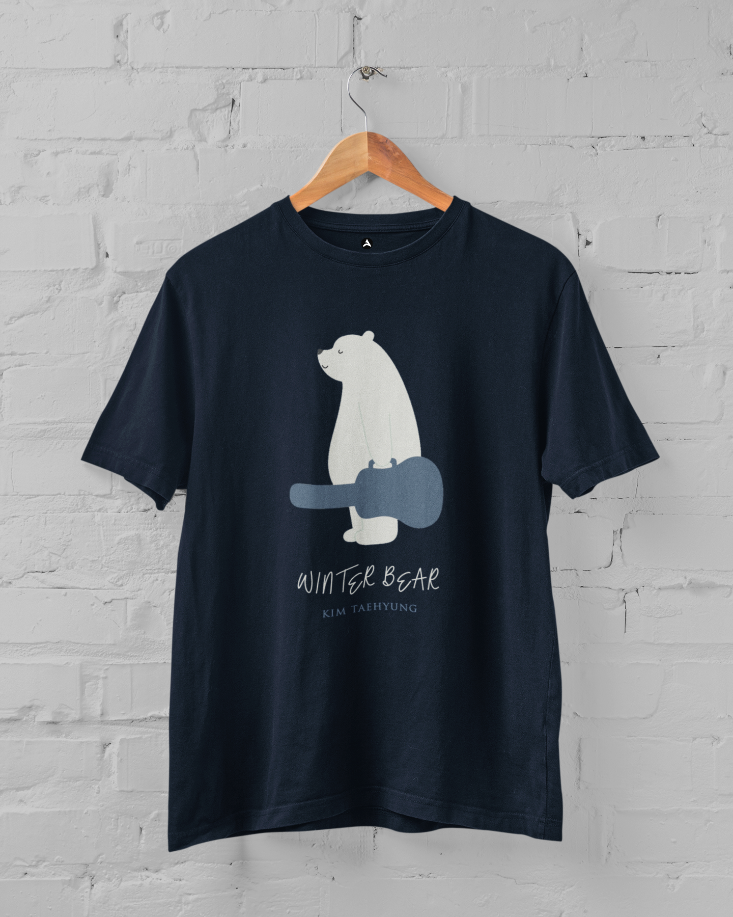 Winter Bear- Taehyung Regular Fit T-shirt | Antherr Core NAVY BLUE
