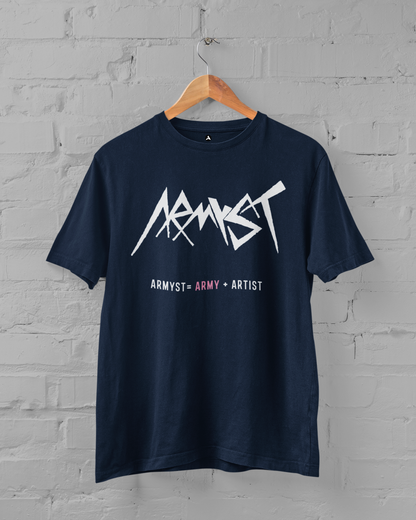 Armyst : BTS - HALF-SLEEVE T-SHIRTS NAVY BLUE