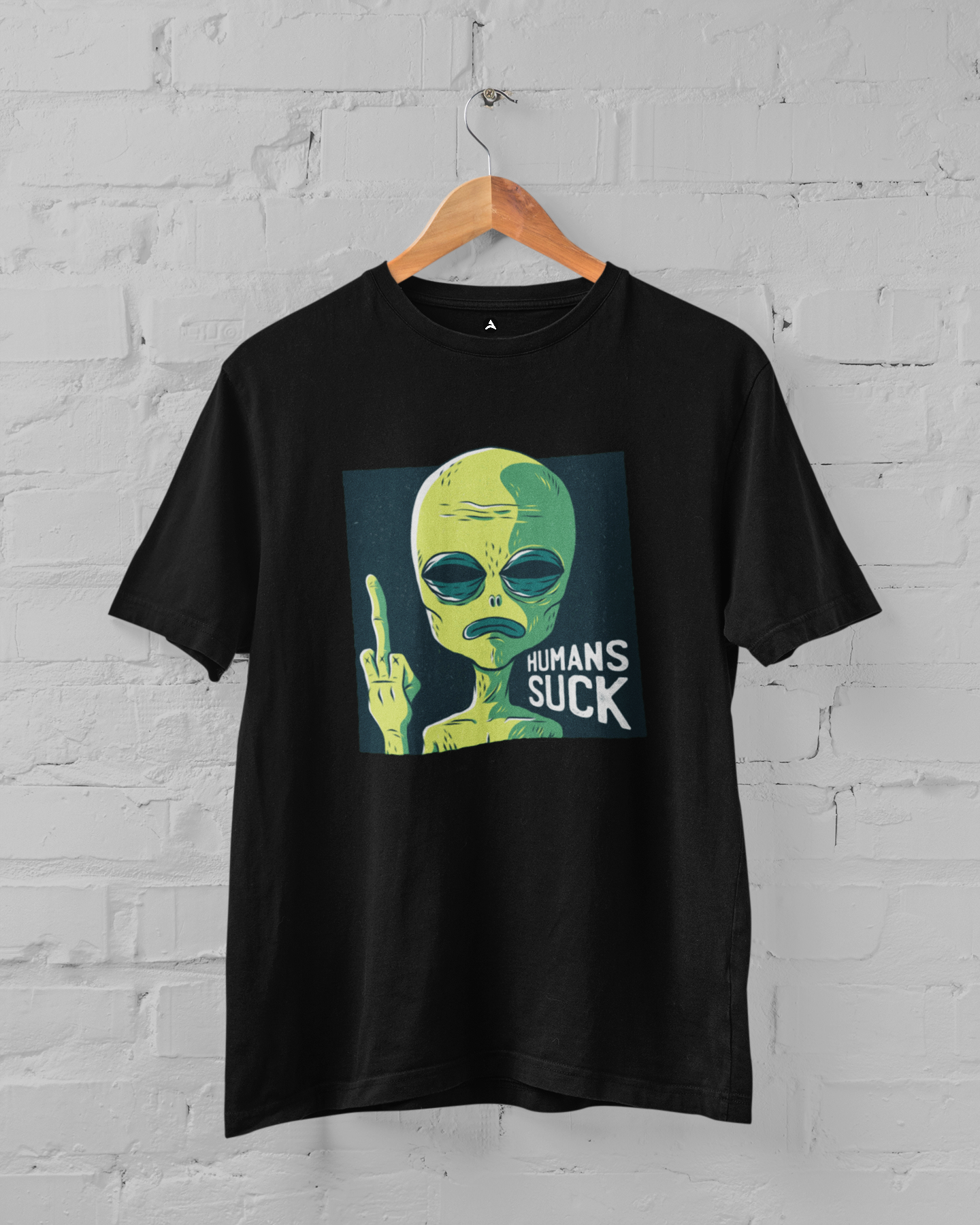 HUMAN SUCKS : ALIEN & SPACE- HALF-SLEEVE T-SHIRTS BLACK