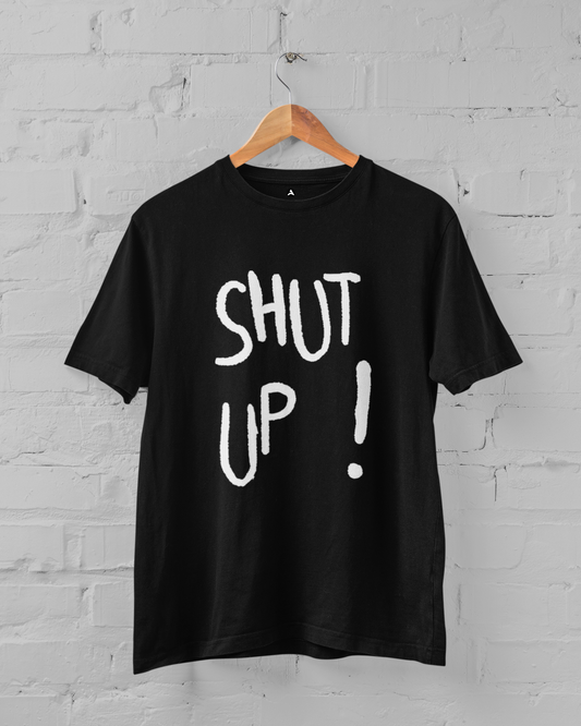 Shut Up- Kim Taehyung Regular Fit T-Shirts BLACK