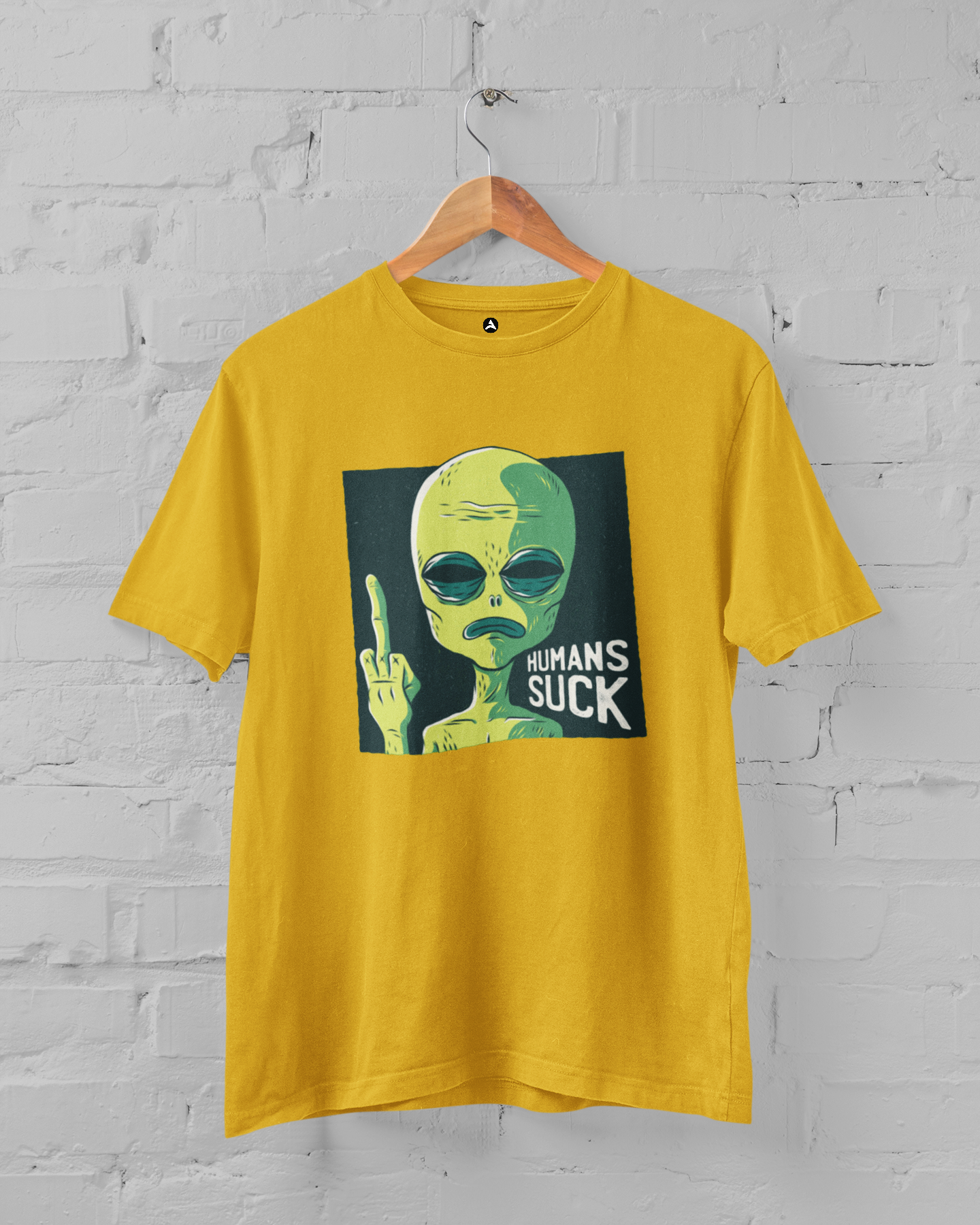 HUMAN SUCKS : ALIEN & SPACE- HALF-SLEEVE T-SHIRTS YELLOW