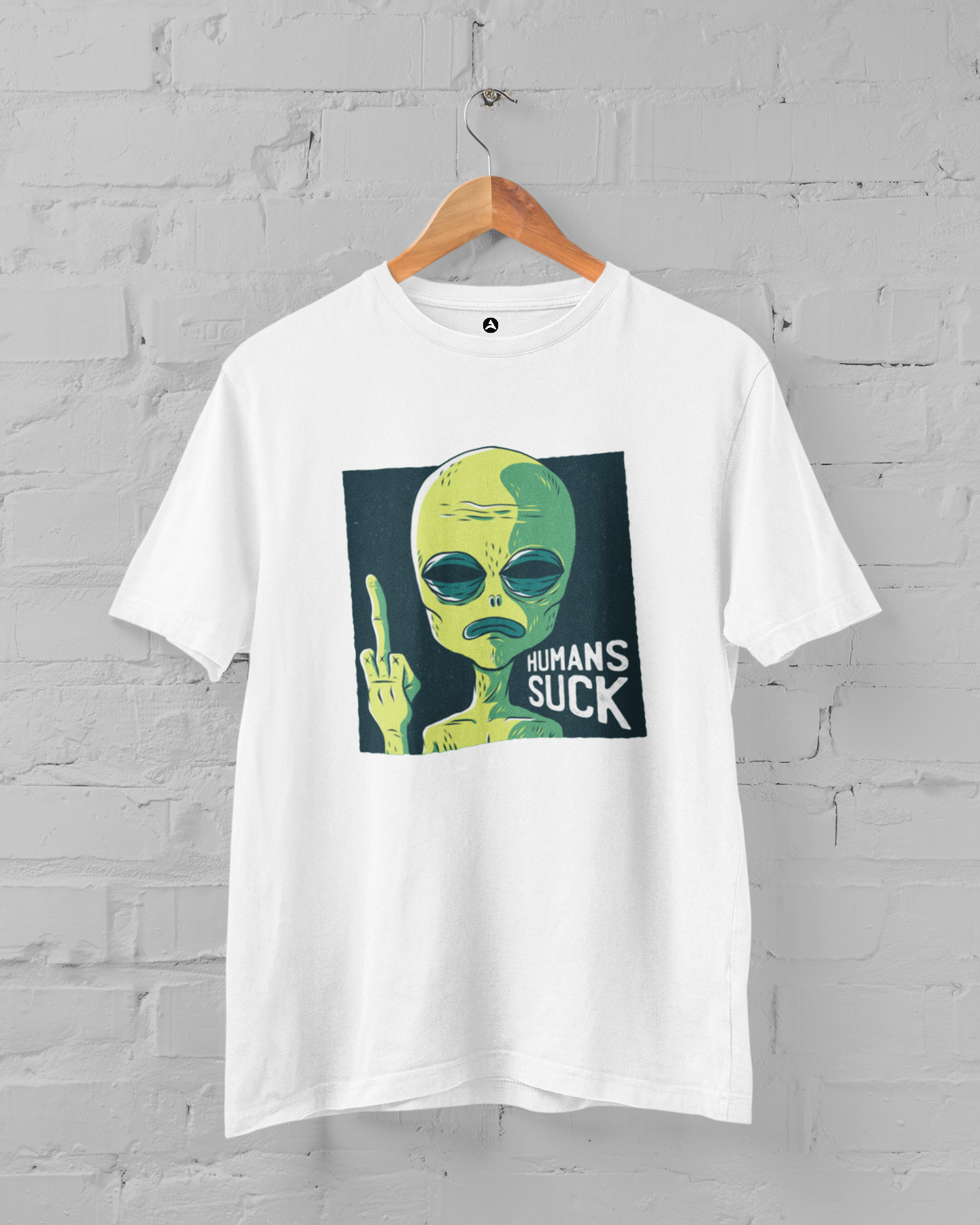 HUMAN SUCKS : ALIEN & SPACE- HALF-SLEEVE T-SHIRTS WHITE