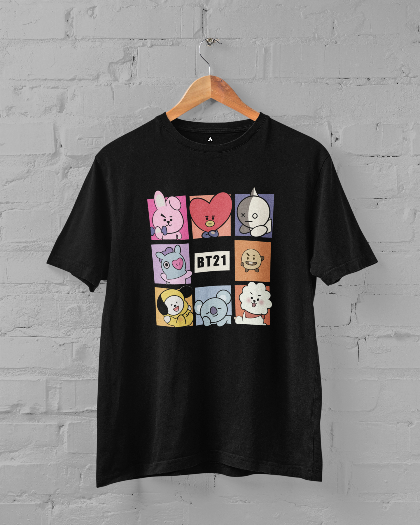 Chibi BT21 Squad Regular Fit T-Shirt BLACK