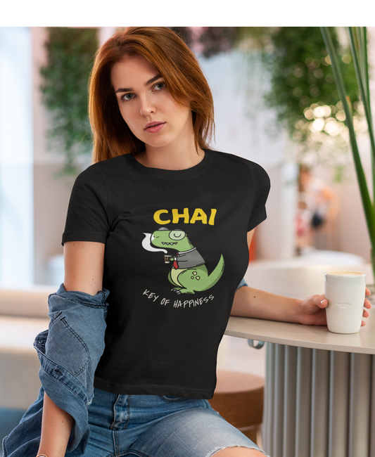 CHAI - KEY OF HAPPINESS : HALF-SLEEVE T-SHIRTS BLACK