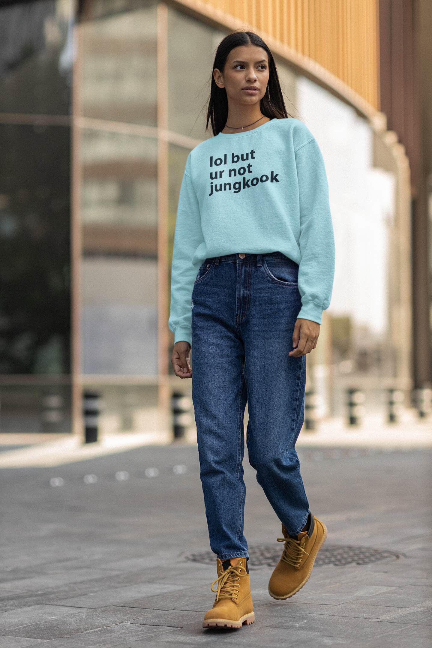 Lol but ur not Jungkook Unisex Winter Sweatshirts MINT BLUE