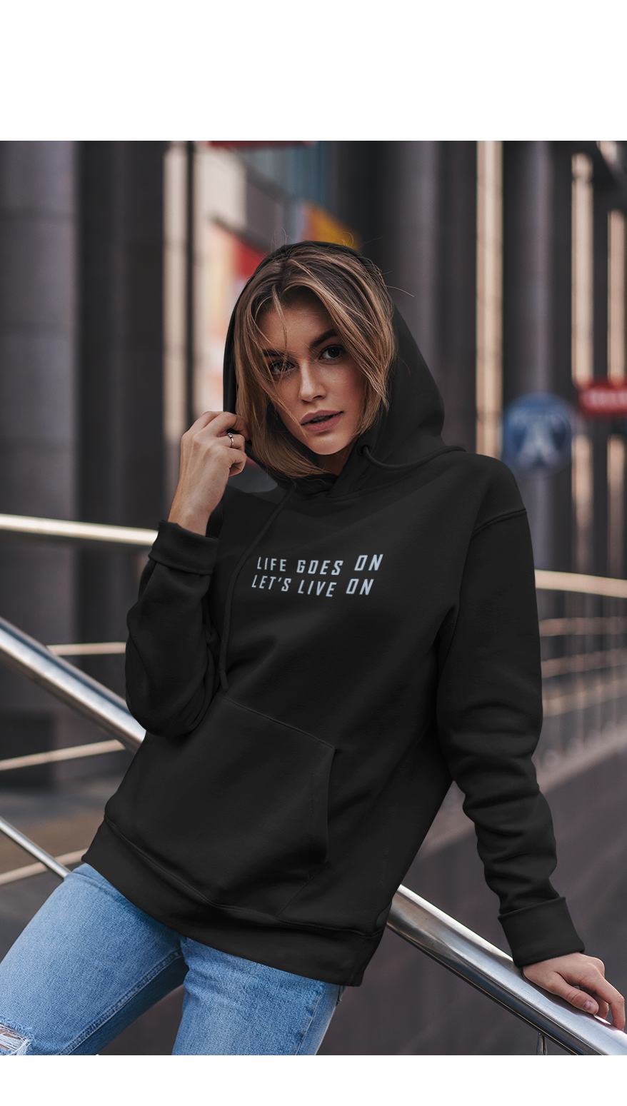 Life Goes On, Let's Live On : BTS - WINTER HOODIES BLACK