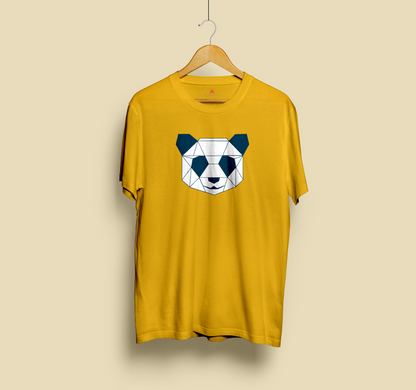 "PANDA " - HALF SLEEVE T-SHIRT'S YELLOW