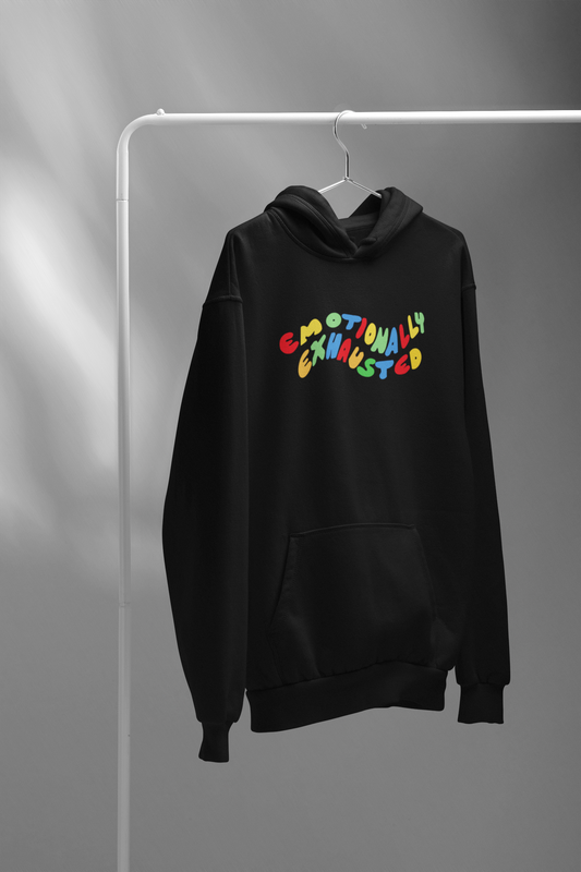 Emotionally Exhausted Unisex Winter Hoodies BLACK