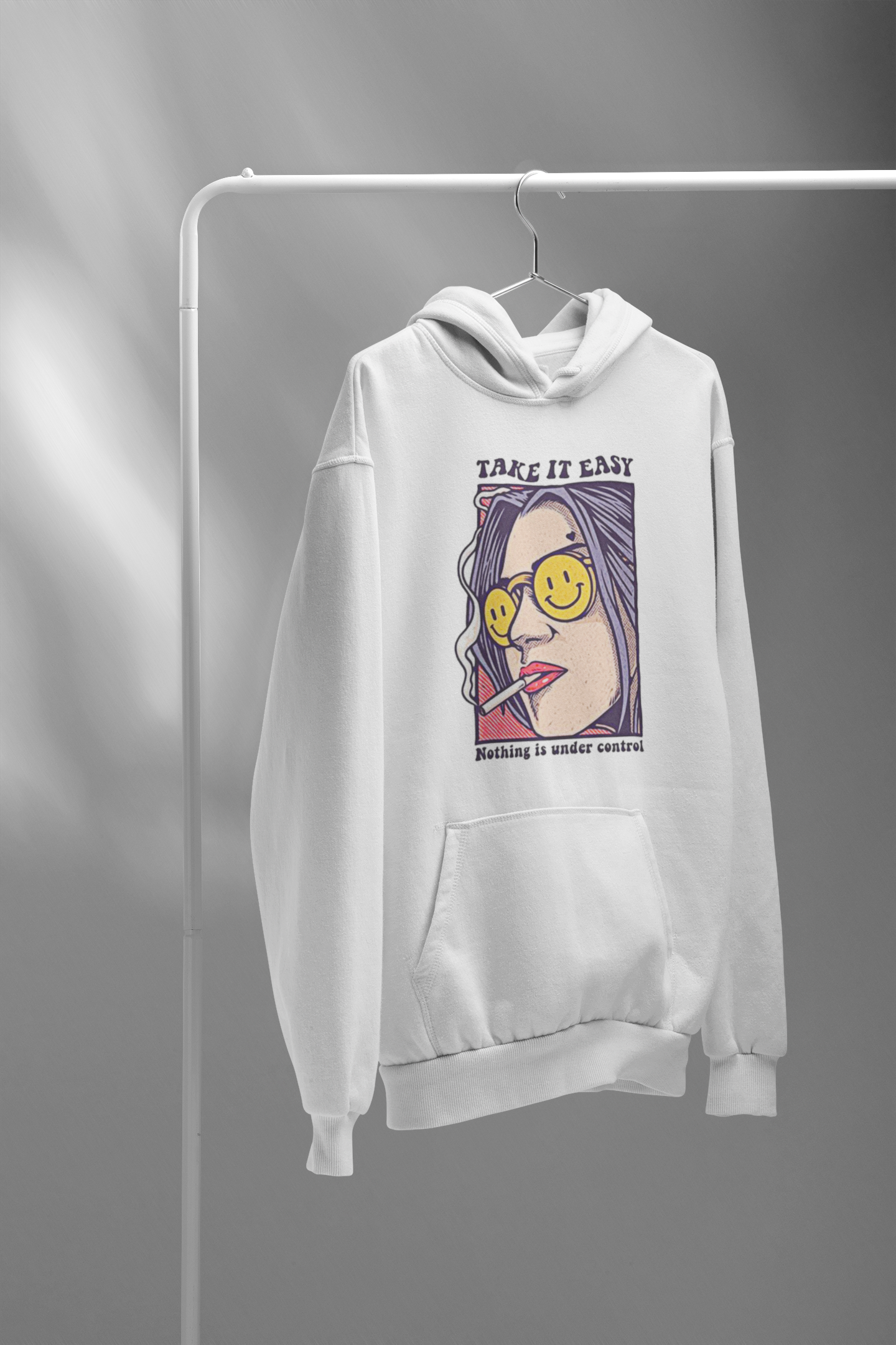 Take it Easy: Aesthetic- Winter Hoodies WHITE