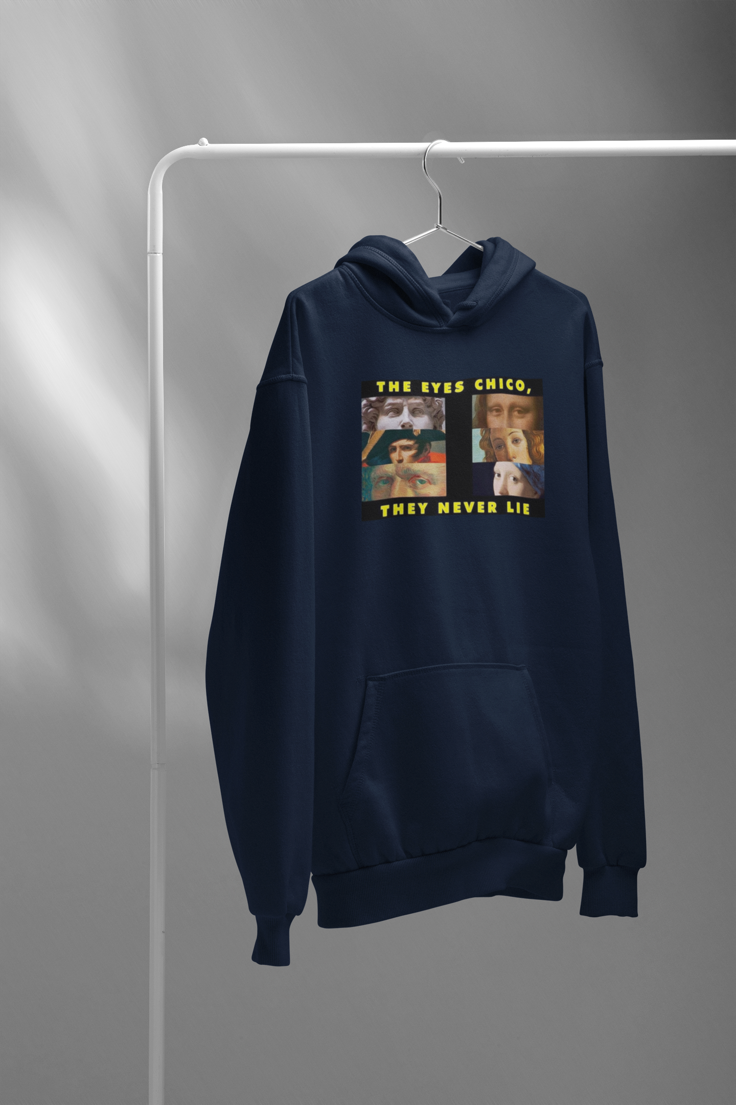 The Eyes Chico, Never Lie Unisex Winter Hoodies NAVY BLUE