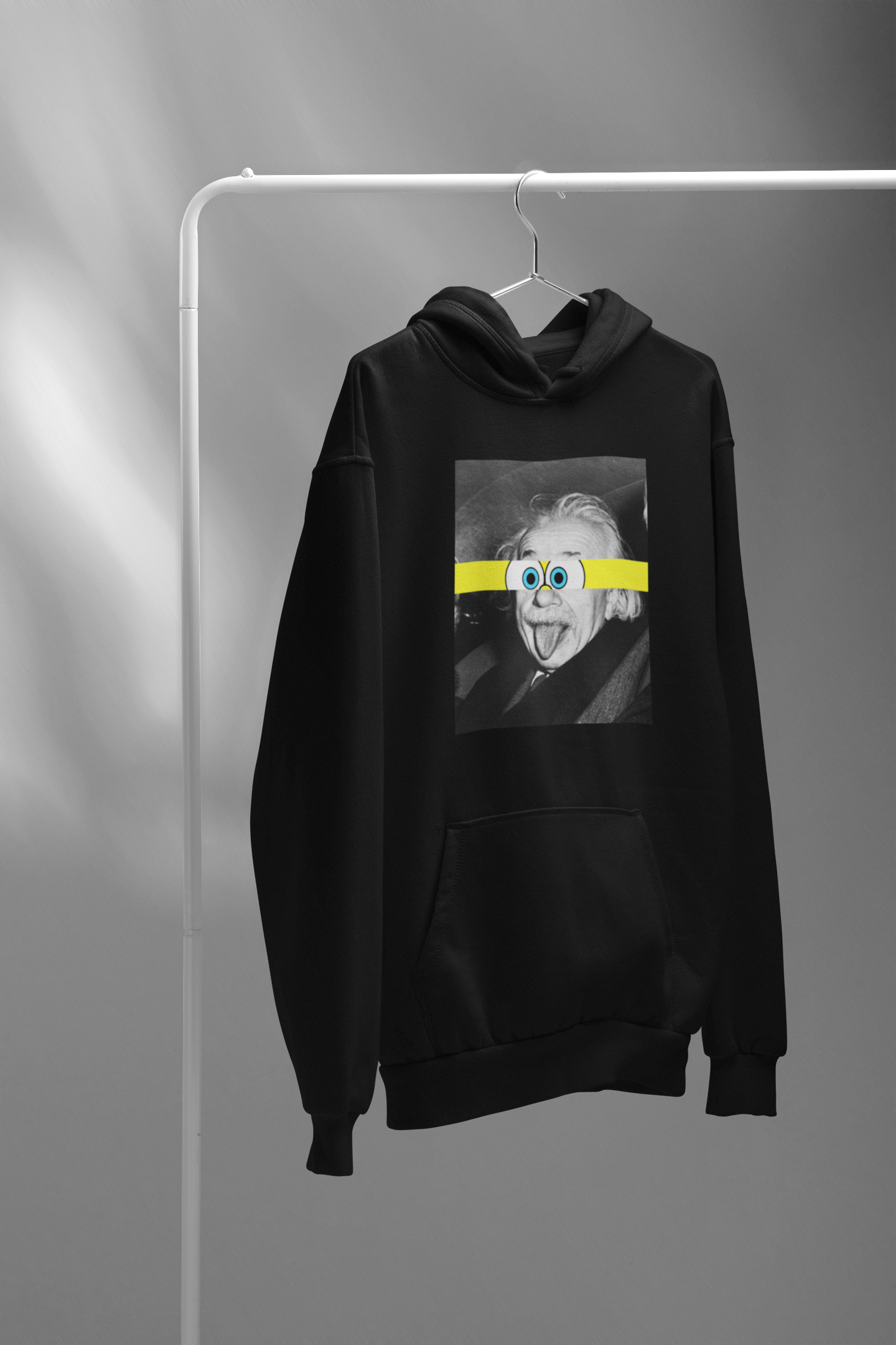Einstein Sticks Sponge Bob Unisex Winter Hoodies BLACK